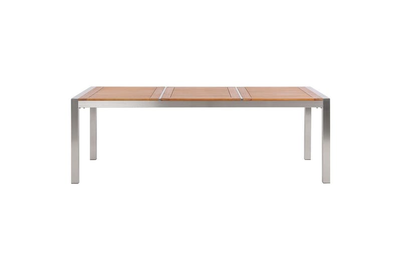 Trädgårdsbord Beliani Grosseto Grå/Svart/Silver, 100x220x74 cm Light wood||Silver - Havemøbler - Havebord - Spisebord & havebord