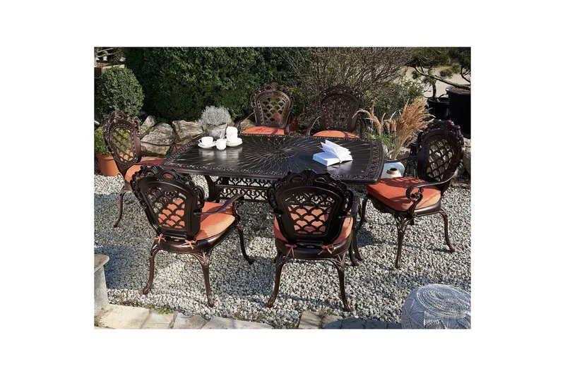 Trädgårdsbord Beliani Lizzano Brown||Orange - Havemøbler - Havebord - Spisebord & havebord