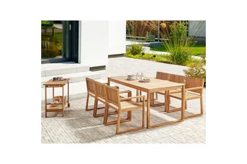 Trädgårdsbord Beliani Sassari Ii Light wood - Havemøbler - Havebord - Spisebord & havebord