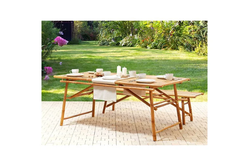 Trädgårdsbord Beliani Tindari Light wood - Havemøbler - Havebord - Spisebord & havebord