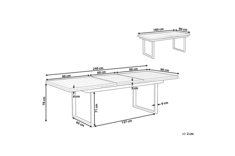 Trädgårdsbord Beliani Valcanetto White - Havemøbler - Havebord - Spisebord & havebord