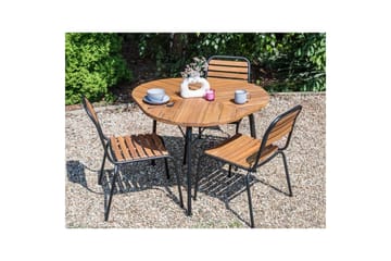 Trädgårdsbord Beliani Varenna Light wood||Black - Havemøbler - Havebord - Spisebord & havebord