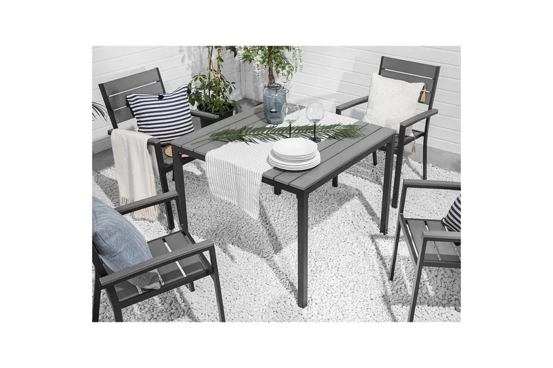 Trädgårdsbord Beliani Prato Grey||Black - Havemøbler - Havebord - Spisebord & havebord