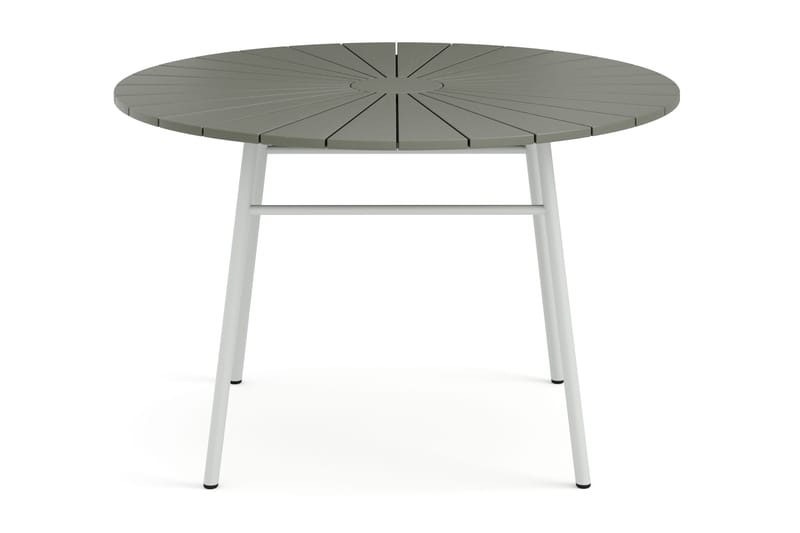 Tunis Spisebord Udendørs 120 cm Rundt, Hvid/Grå