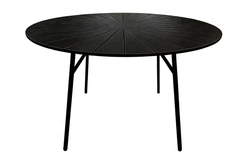 Tunis Spisebord Udendørs 120 cm Rundt, Sort