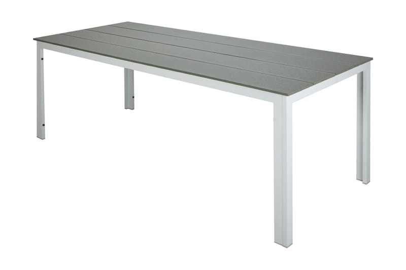 Tunis Spisebord Udendørs 205x90 cm Rektangulært - Hvid/Grå - Havemøbler - Havebord - Spisebord & havebord