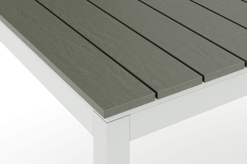 Tunis Udtræksbord Udendørs 205/305x90 cm Rektangulært - Hvid/Grå - Havemøbler - Havebord - Spisebord & havebord