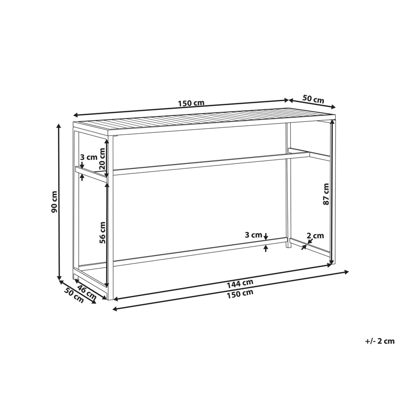 Udendørs barbord Avetrana 50x150 cm - Hvid/Brun - Havemøbler - Havebord - Barbord udendørs