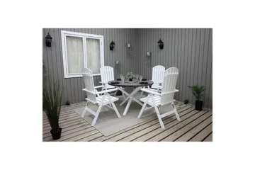 Udendørs Bord Scottsdale Round - Shabby Chic grå med hvide ben - Havemøbler - Havebord - Spisebord & havebord