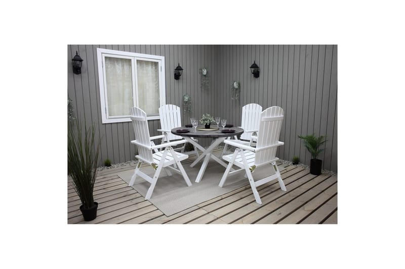 Udendørs Bord Scottsdale Round - Shabby Chic grå med hvide ben - Havemøbler - Havebord - Spisebord & havebord