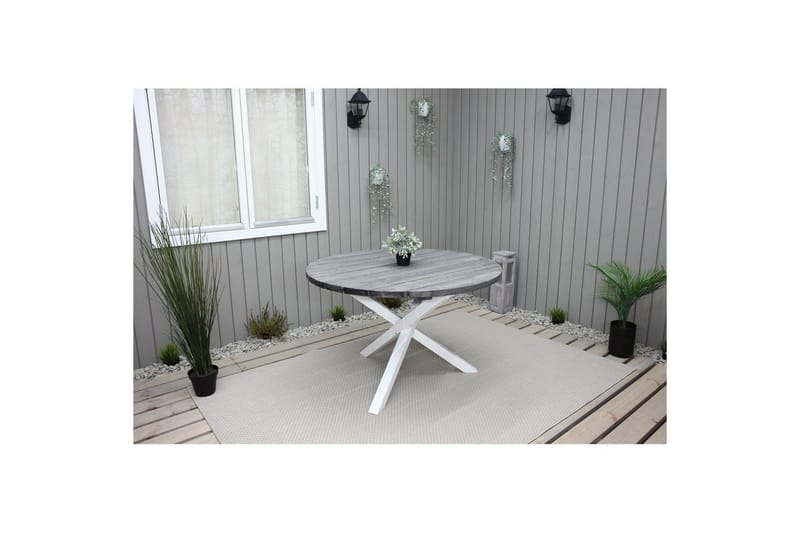 Udendørs Bord Scottsdale Round - Shabby Chic grå med hvide ben - Havemøbler - Havebord - Spisebord & havebord