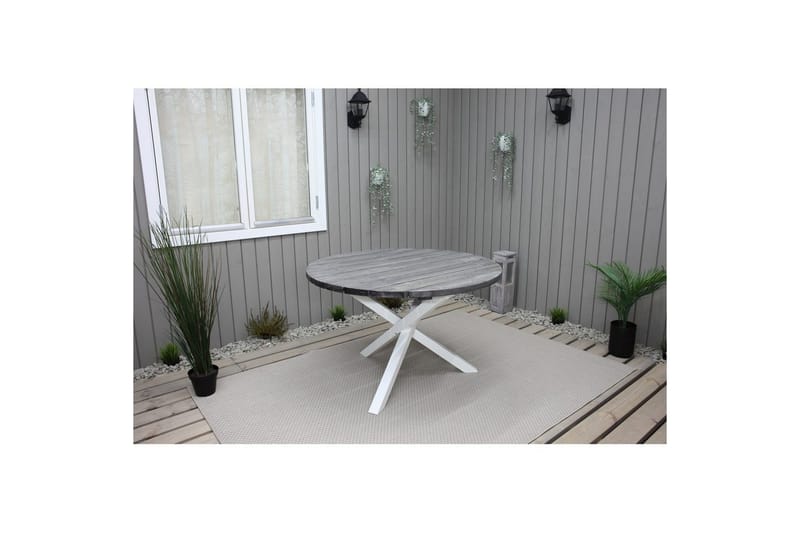 Udendørs Bord Scottsdale Round - Shabby Chic grå med hvide ben - Havemøbler - Havebord - Spisebord & havebord