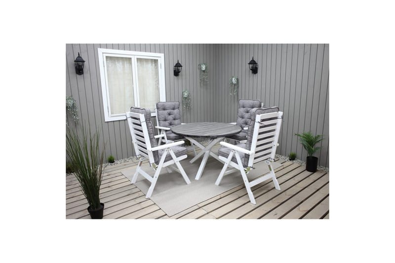 Udendørs Bord Scottsdale Round - Shabby Chic grå med hvide ben - Havemøbler - Havebord - Spisebord & havebord