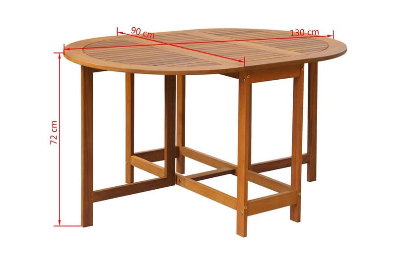 Udendørs Ovalt Klapbord I Akacietræ - Brun - Spisebord & havebord