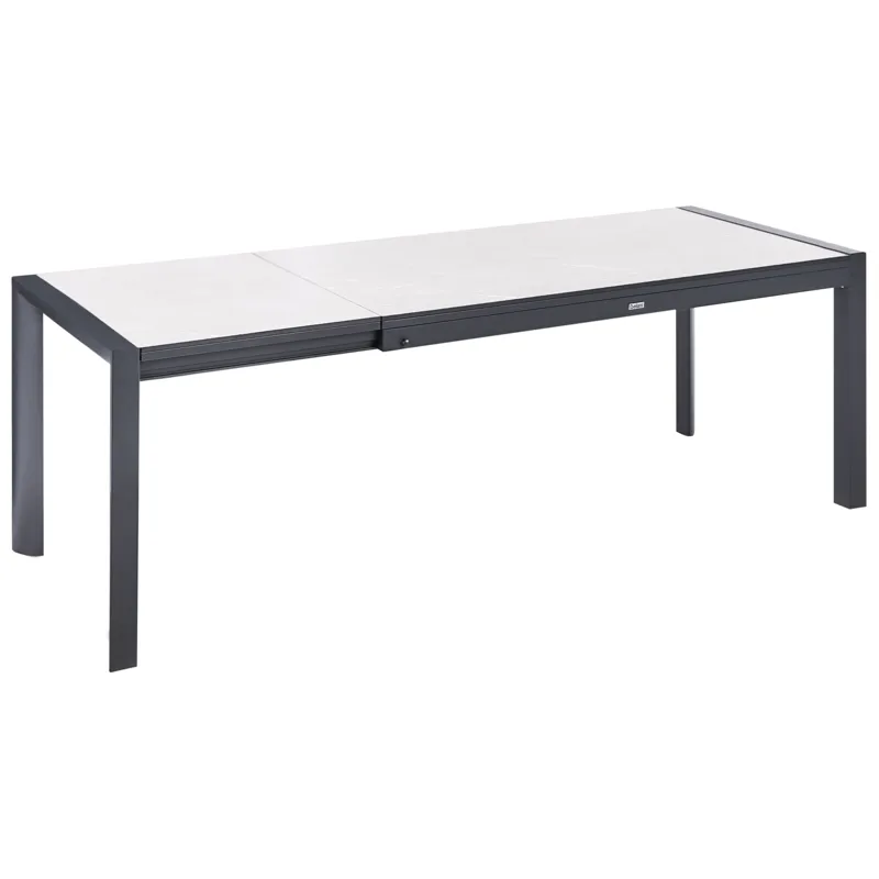 Udtrækkeligt spisebord udendørs Binasco 160/220 cm, Beige/Sort