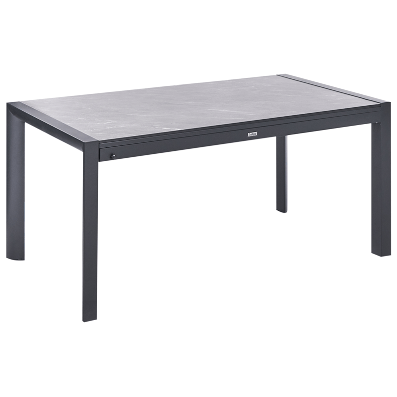 Udtrækkeligt spisebord udendørs Binasco 90x160/220 cm - Grå/Sort - Havemøbler - Havebord - Spisebord & havebord