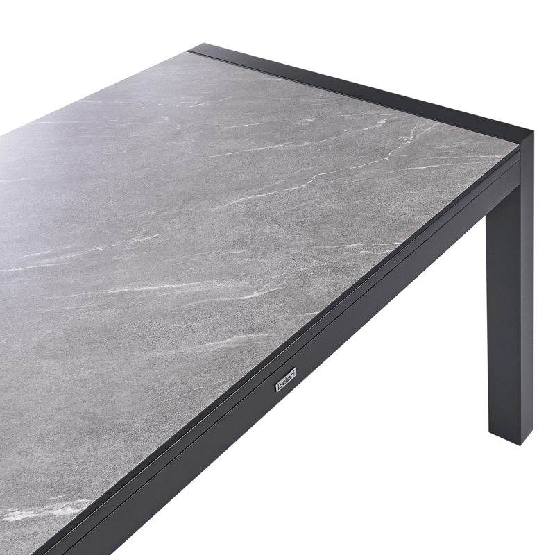 Udtrækkeligt spisebord udendørs Binasco 90x160/220 cm - Grå/Sort - Havemøbler - Havebord - Spisebord & havebord