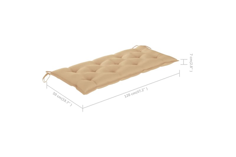 hynde til gyngesofa 120 cm stof beige - Beige - Hængesofahynder