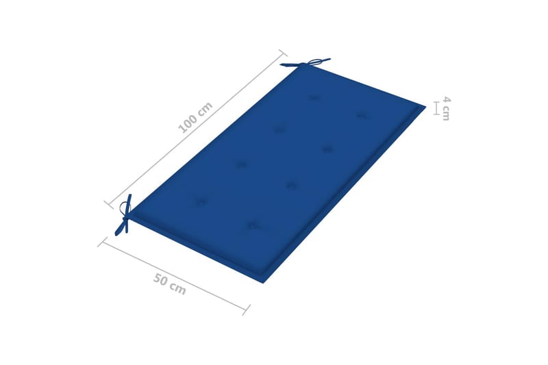 Hynde Til Havebænk 100x50x4 cm Stof Kongeblå - Blå - Havemøbler - Hynder - Hynder til bænk & havesofa