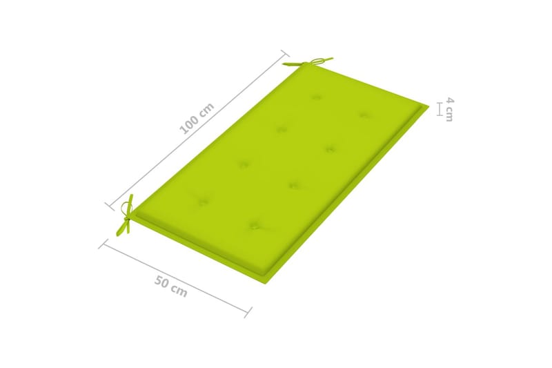 Hynde Til Havebænk 100x50x4 cm Stof Lysegrøn - Grøn - Hynder til bænk & havesofa