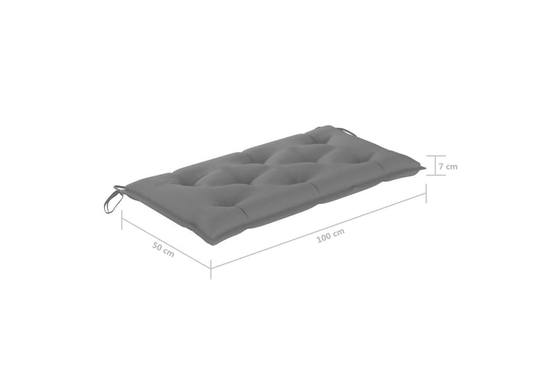 Hynde til havebænk 100x50x7 cm stof grå - Grå - Havemøbler - Hynder - Hynder til bænk & havesofa