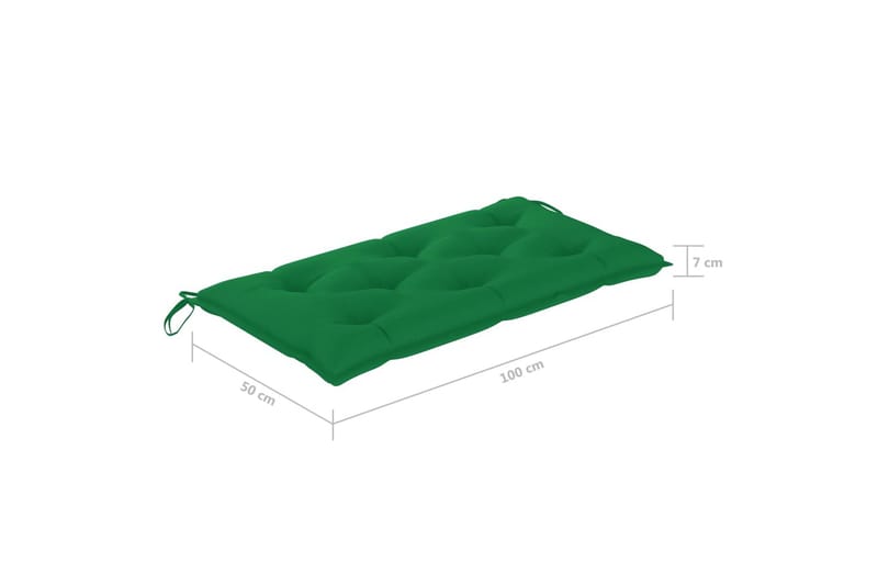 Hynde til havebænk 100x50x7 cm stof grøn - Grøn - Hynder til bænk & havesofa