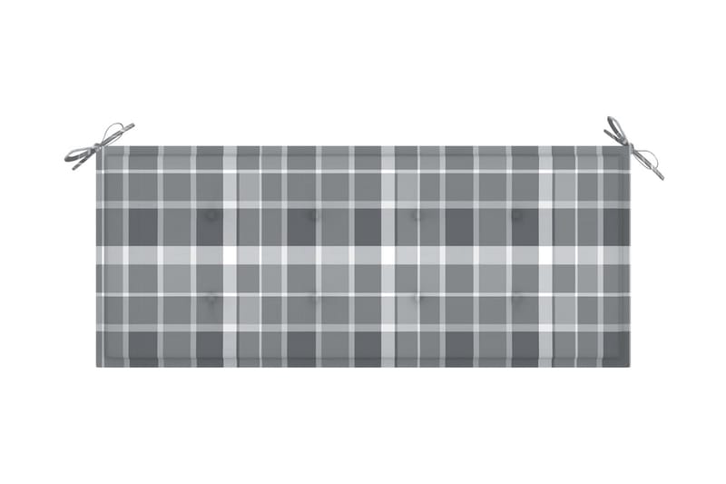 Hynde Til Havebænk 120x50x4 cm Stof Gråternet Mønster - Flerfarvet - Havemøbler - Hynder - Hynder til bænk & havesofa
