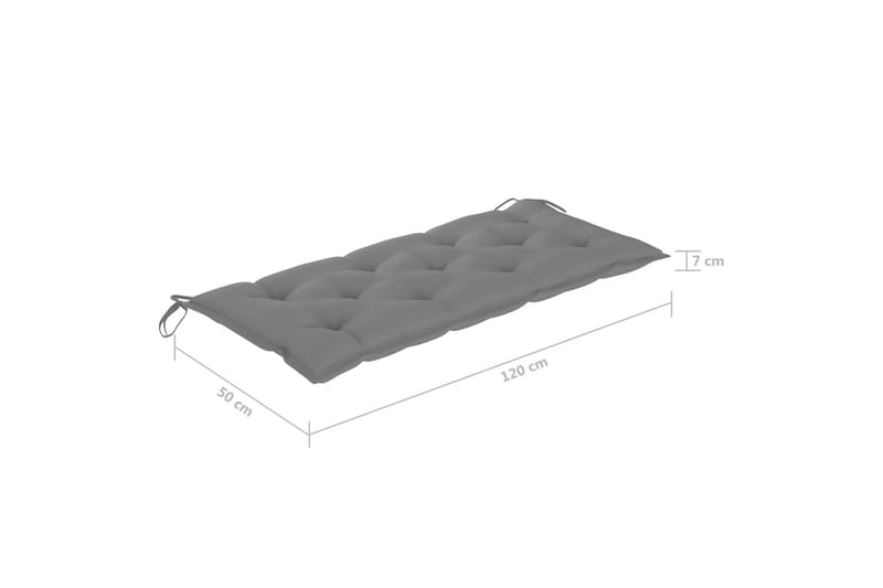 Hynde til havebænk 120x50x7 cm stof grå - Grå - Havemøbler - Hynder - Hynder til bænk & havesofa