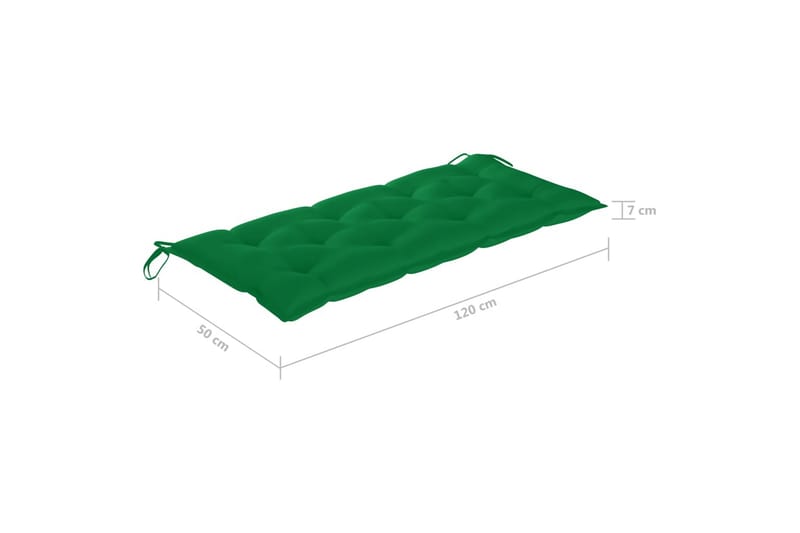Hynde til havebænk 120x50x7 cm stof grøn - Grøn - Hynder til bænk & havesofa