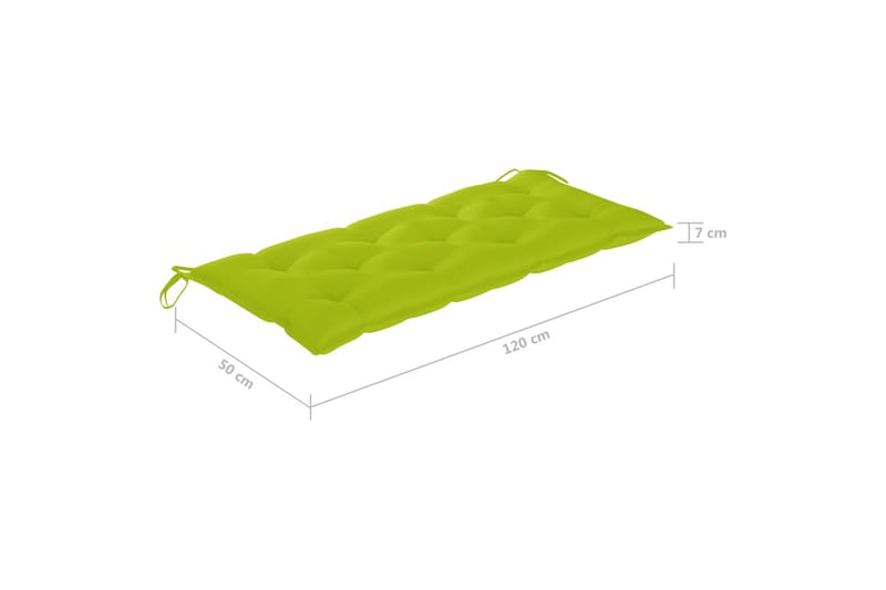Hynde til havebænk 120x50x7 cm stof lysegrøn - Grøn - Hynder til bænk & havesofa