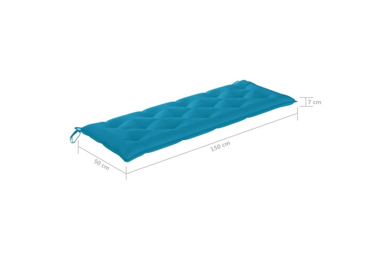 Hynde til havebænk 150x50x7 cm stof blå - Blå - Havemøbler - Hynder - Hynder til bænk & havesofa