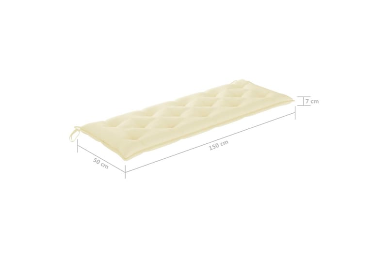 Hynde til havebænk 150x50x7 cm stof cremehvid - Creme - Havemøbler - Hynder - Hynder til bænk & havesofa