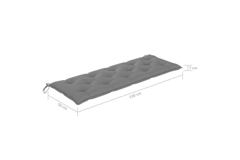 Hynde til havebænk 150x50x7 cm stof grå - Grå - Havemøbler - Hynder - Hynder til bænk & havesofa