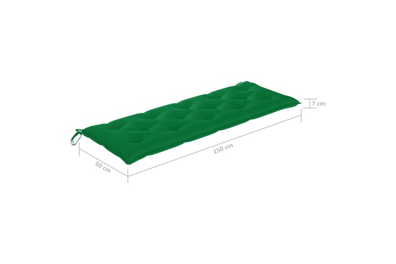 Hynde til havebænk 150x50x7 cm stof grøn - Grøn - Havemøbler - Hynder - Hynder til bænk & havesofa