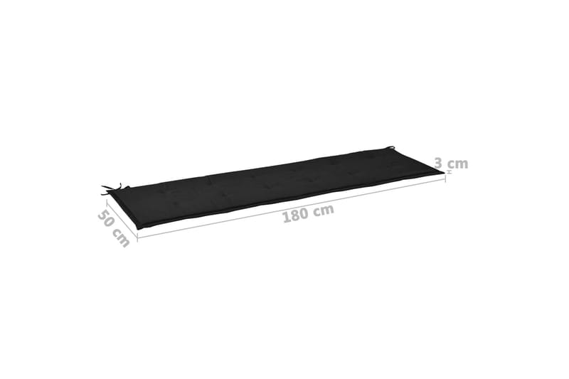 Hynde Til Havebænk 180x50x3 cm Sort - Sort - Havemøbler - Hynder - Hynder til bænk & havesofa