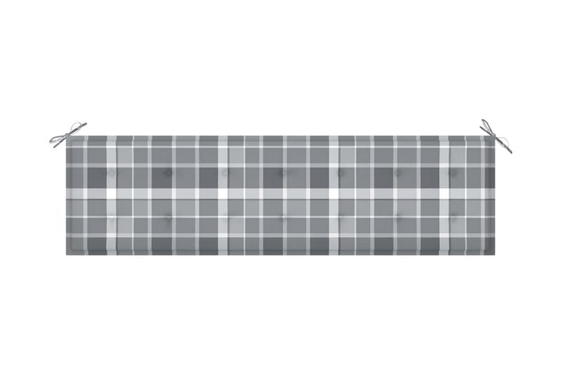 Hynde Til Havebænk 180x50x4 cm Stof Gråternet Mønster - Flerfarvet - Havemøbler - Hynder - Hynder til bænk & havesofa