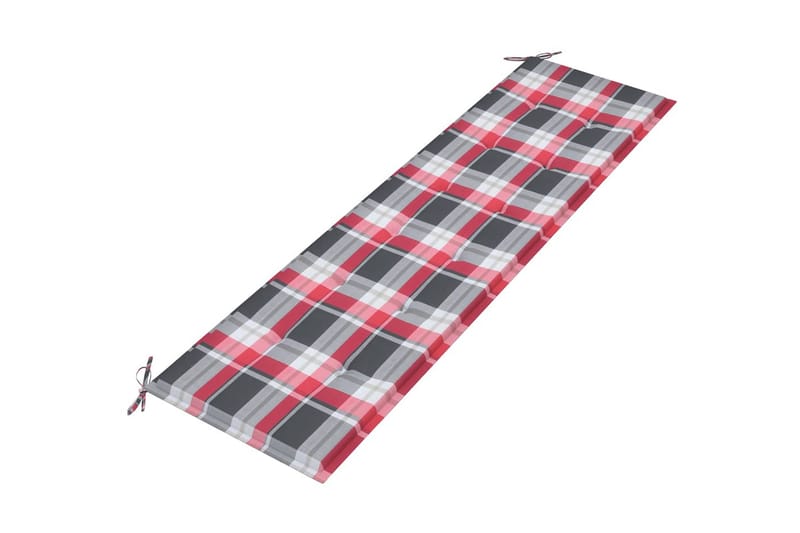 Hynde Til Havebænk 180x50x4 cm Stof Rødternet Mønster - Flerfarvet - Havemøbler - Hynder - Hynder til bænk & havesofa