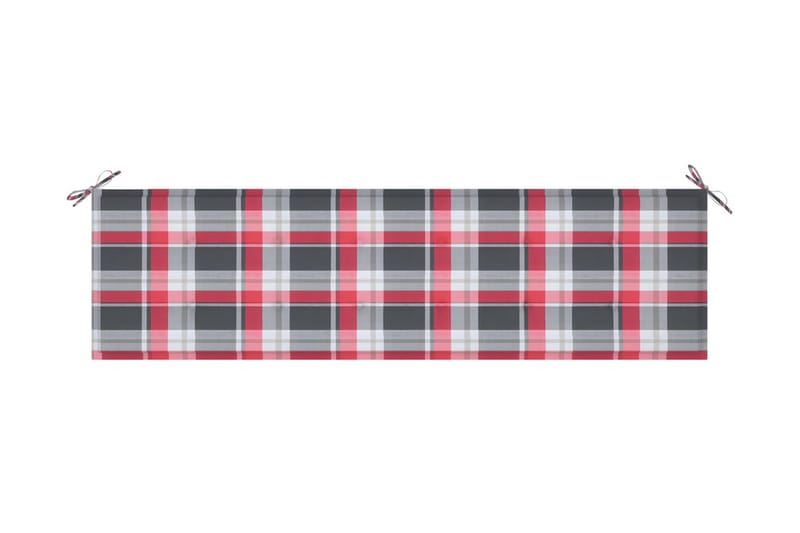 Hynde Til Havebænk 180x50x4 cm Stof Rødternet Mønster - Flerfarvet - Havemøbler - Hynder - Hynder til bænk & havesofa