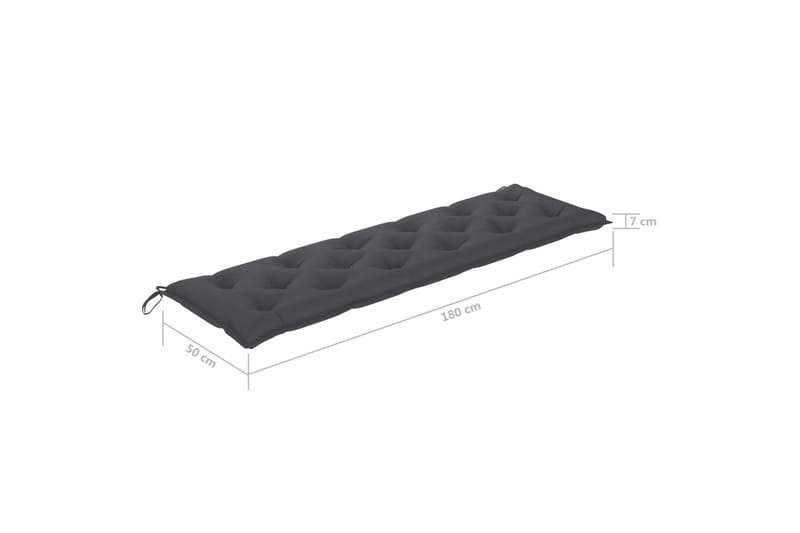 Hynde til havebænk 180x50x7 cm stof antracitgrå - Antracit - Havemøbler - Hynder - Hynder til bænk & havesofa