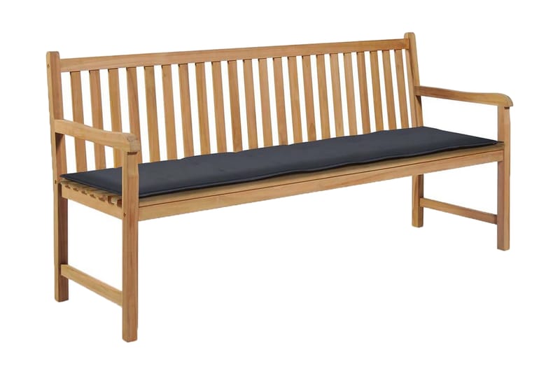 Hynde Til Havebænk Antracitgrå 180 X 50 X 3 Cm - Grå - Havemøbler - Hynder - Hynder til bænk & havesofa