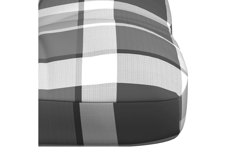 Hynde til havesofa 120x40x12 cm stof ternet mønster grå - Grå - Hynder til bænk & havesofa