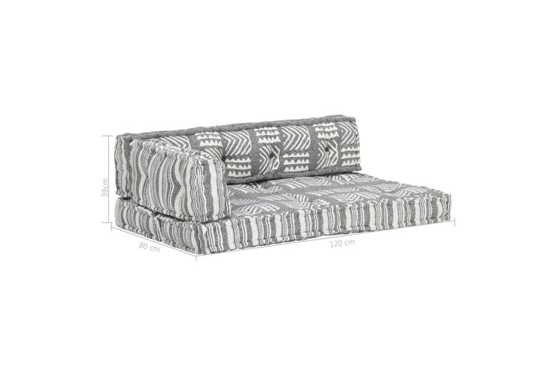 Hynde Til Pallesofa Stof Patchwork Grå - Flerfarvet - Havemøbler - Hynder - Hynder til bænk & havesofa