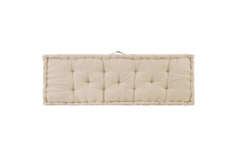 Hynde Til Pallesofa 120x40x7 cm Bomuld Beige - Beige - Hynder til bænk & havesofa