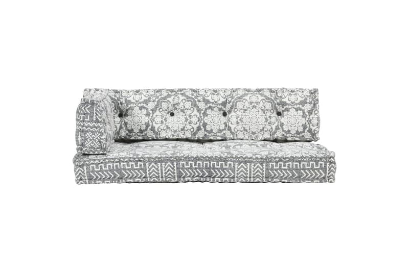 Hynde Til Pallesofa Stof Patchwork Lysegrå - Grå - Havemøbler - Hynder - Hynder til bænk & havesofa