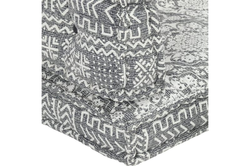 Hynde Til Pallesofa Stof Patchwork Lysegrå - Grå - Havemøbler - Hynder - Hynder til bænk & havesofa