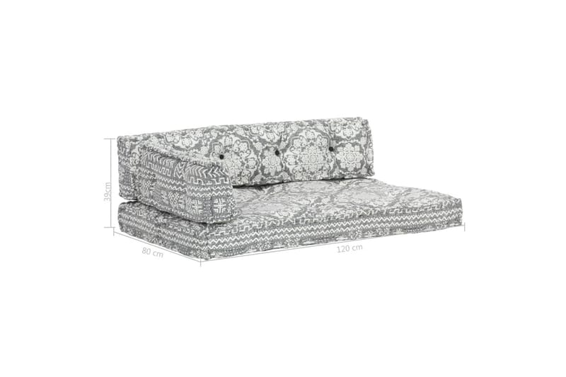 Hynde Til Pallesofa Stof Patchwork Lysegrå - Grå - Havemøbler - Hynder - Hynder til bænk & havesofa
