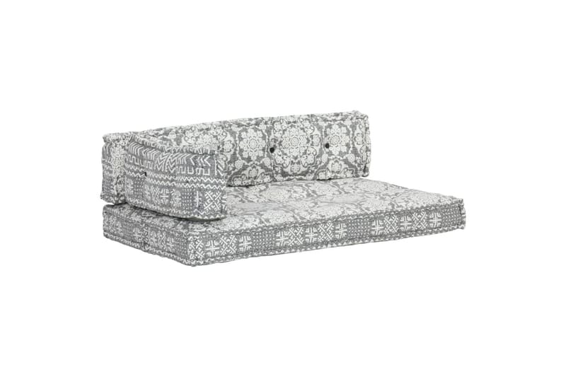 Hynde Til Pallesofa Stof Patchwork Lysegrå - Grå - Havemøbler - Hynder - Hynder til bænk & havesofa