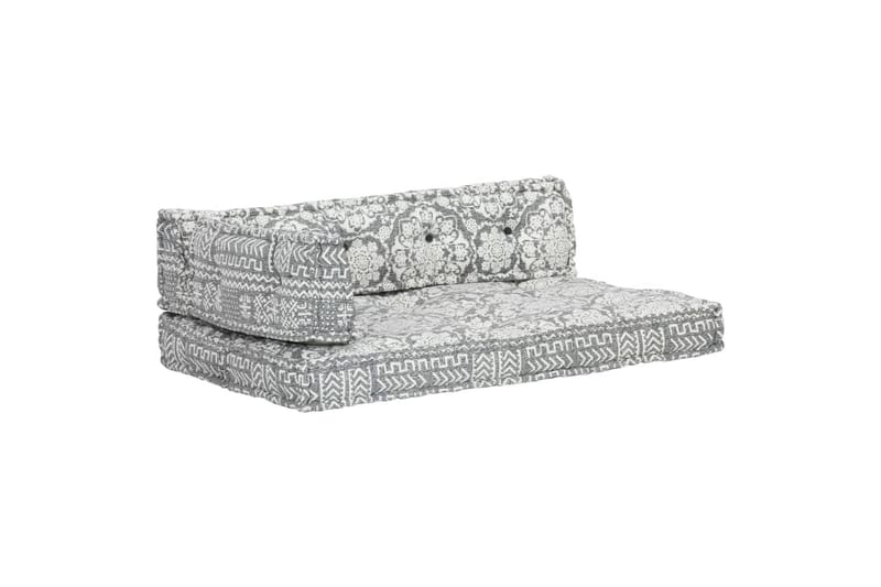 Hynde Til Pallesofa Stof Patchwork Lysegrå - Grå - Havemøbler - Hynder - Hynder til bænk & havesofa