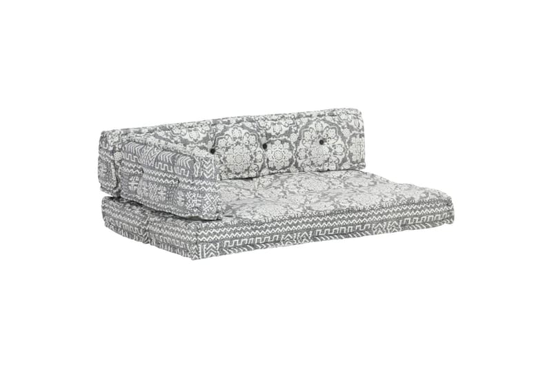 Hynde Til Pallesofa Stof Patchwork Lysegrå - Grå - Havemøbler - Hynder - Hynder til bænk & havesofa