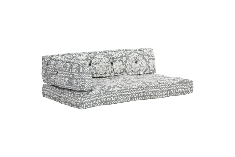 Hynde Til Pallesofa Stof Patchwork Lysegrå - Grå - Havemøbler - Hynder - Hynder til bænk & havesofa